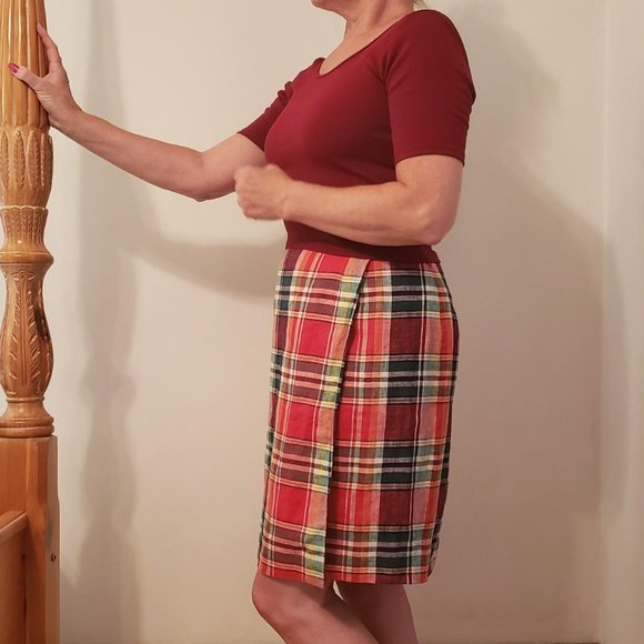 Plaid Pencil Skirt, size 6 - Picture 1 of 4